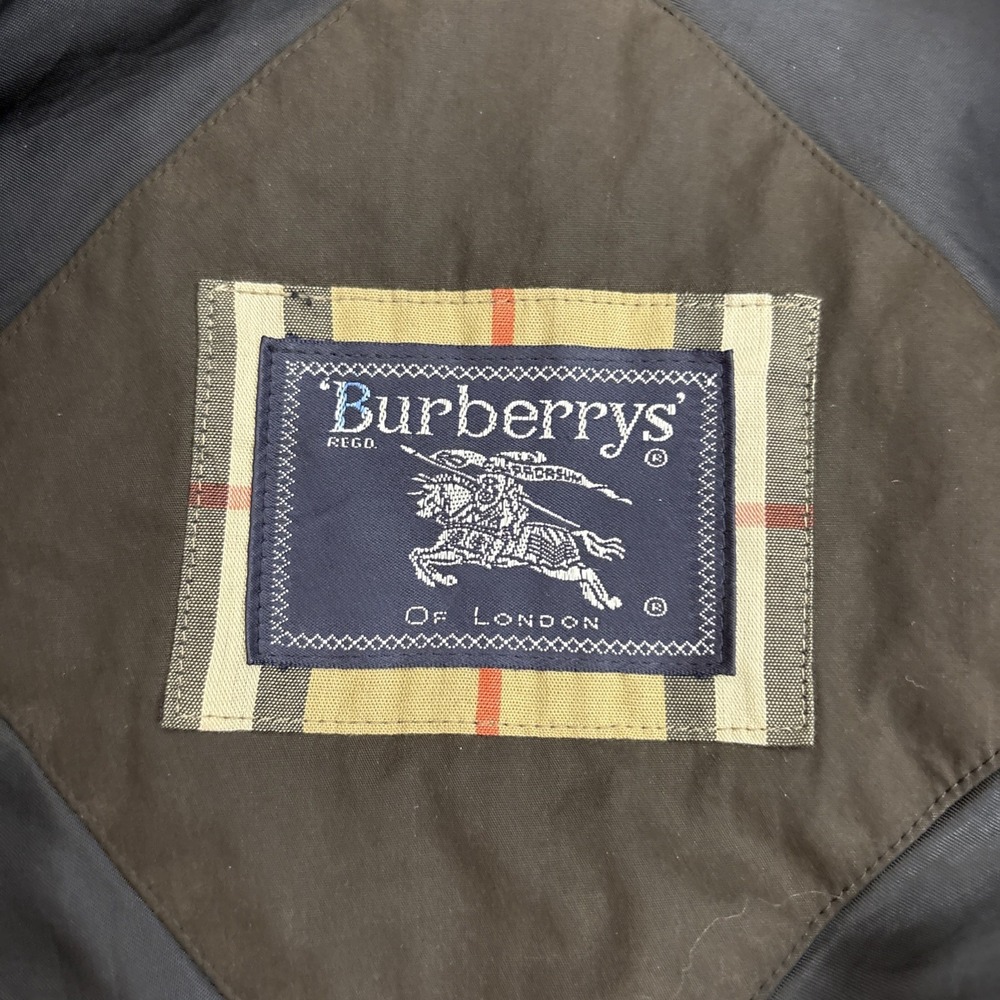 Burberry Trench Coat Women Vintage Wool Dark Brown Size 14 X-Long - Picture 11 of 16